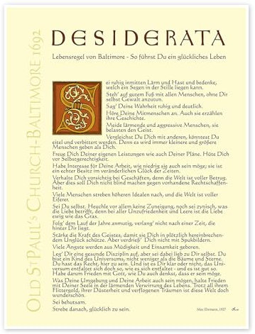 Desiderata III Poster von Dirk H. Wendt 13 x 18 cm Beige Wandbilder Wanddeko