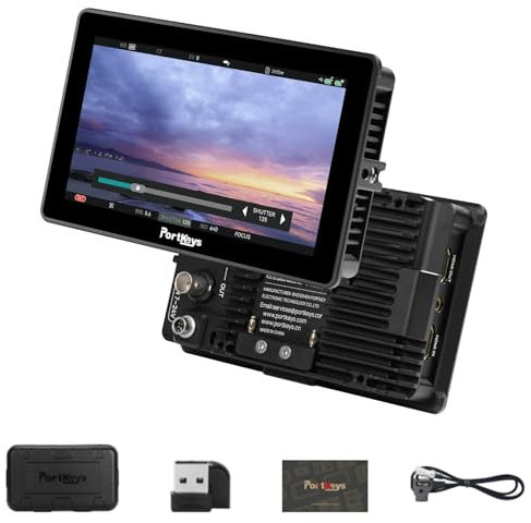 Portkeys BM5IV 2000nit 5.5 Cinema Camera Monitor, Three-Color Gamut Calibration, Dual Screen New Peaking Wired Camera Control Monitor for Sony Canon Panasonic ZCAM BMD(Without Battery)