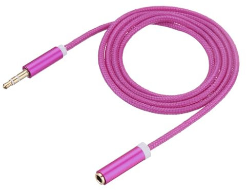 QUARKZMAN Cavo Prolunga Cuffie, Cavo Aux Maschio-Femmina Intrecciato in Nylon, Adattatore per Cellulari, Lettori Multimediali, Altoparlanti, Pc, Rosa