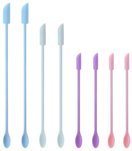 8 Stück Mini Silikon Spatel Kosmetik Bunte Doppelkopf Hitzebeständig Teigschaber Löffel Dünne Lotion Spatel Kleine Malspatel Set Für Küchengebrauch Kosmetikflaschen Backen Kuchendekorieren