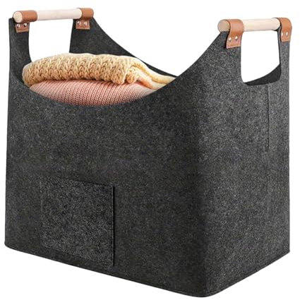 Felt Firewood Basket - Firewood Storage Container, Fireplace Firewood Baskets | Portable Firewood Carrier, Soft Felt Storage Basket, G Firewood Organizer Bag