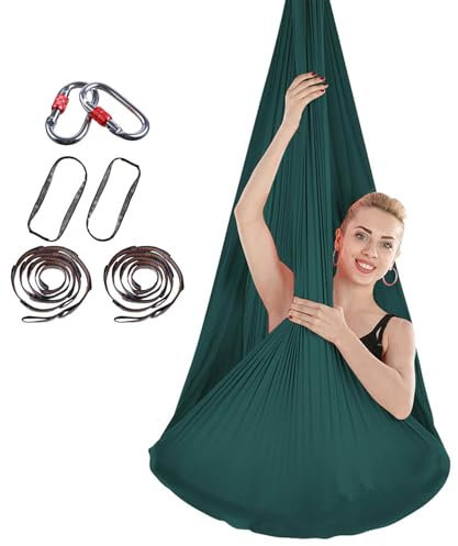 Gvqng Aerial-Yoga-Tuch, Yoga-Vertikaltuch, LuftakrobatiktüCher Mit Geringer Dehnung, Yoga-Handtuch Zum AufhäNgen, Akrobatiktuch, Trapezschaukel, Yoga-HäNgemattenschaukel,13,4 * 2.8m