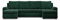Mebligo - Ecksofa mit Schlaffunktion und 3 Bettkasten FORESTA 302x89x159 (BxHxT) Cord - Dunkelgrün - Couch U Form, Sofa im Sitz: Wellenfeder + Schaumstoff, Sofas & Couches, Eckcouch