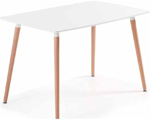 Shiito | Modelo Charles JC - Mesa de Comedor | Madera de Color Blanco - 120 x 80 x 75 cm