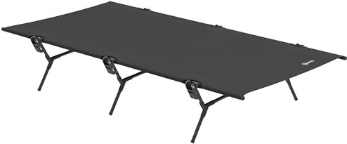 Outsunny Feldbett faltbar Campingbett mit Tragetasche 200 x 100 x 36 cm Gästebett bis 120 kg Extra Breit Campingliege für Erwachsene Klappbett für Indoor, Outdoor, Garten Camping Reisen Schwarz
