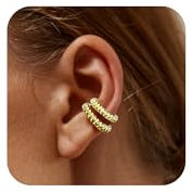 LAURITAMI Ear Cuff Gold Silber Fake Helix Knorpel Ohrringe Fake Piercing Ear Cuff Ohrringe Clip On Earcuffs Schmuck für Männer Damen