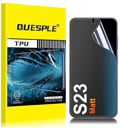 QUESPLE [3 Stück] Matt Schutzfolie für Samsung Galaxy S23 5G, Anti-Fingerabdruck, Blendschutz Matte Weich TPU Folie, Ultra-Klar Fingerabdruck-ID Unterstützen Displayschutzfolie
