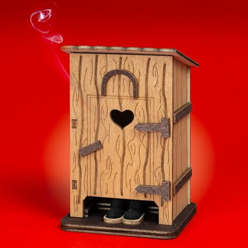 SIKORA Besondere Räuchermännchen Holz Räucherfigur Deko Weihnachtsfigur, Farbe/Modell:Toilettenhaus - RM-S05