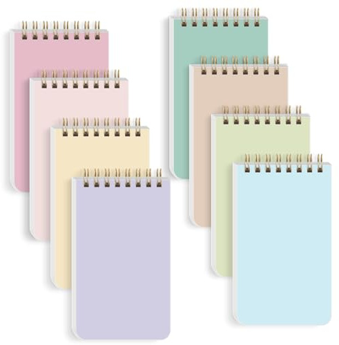 SKYDUE Small Notebooks, Cute 3x5 Pocket Notepads, Mini Spiral Notebook with Lined Pages Nursing School Essentials, School Office Supplies Set Of 8