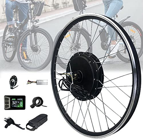 Fahrradumbausatz, Elektro S, 48V 1000W 1500W Vorderrad E-Hub Motor, Elektrisches Rad mit LCD-Panel, Gashebel, Tretunterstützung Sen
