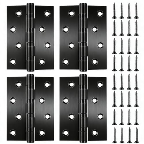 4 PcsCerniere per Legno Pesanti, Cerniere per Porte InterneCerniere a Molla per PorteCerniere Porte Acciaio Inox, Cerniere Pieghevoli a Sfera, Cerniera a Vite per Ante Cassetti Finestre (100x76x2mm)
