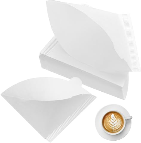 200 PcsCoffee Filter Papers Size 1, Coffee Paper Filters, Compatible with Size 01 Unbleached Cone Filter Papers for Pour Over Dripper Drip Coffee Makers (1-2 Cups) (White)