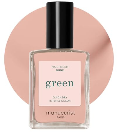 Manucurist Green Dune Sandy Beige Natural Nail Polish | Long lasting nail polish and Quick dry nail varnish with classic manicure effect. Vegan, 9-free, plant-based, 15 ml