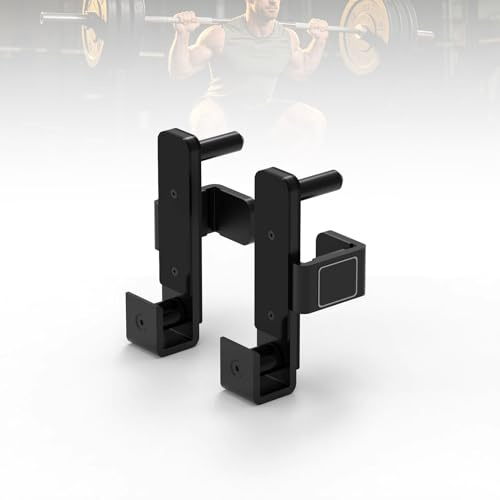 DYK&NX J-Haken für Power Rack, J-Hooks Langhantelhalter für Power Rack – Unterseite verstärkte Stahlhaken für Power Rack/Power Cage 3x3 inch