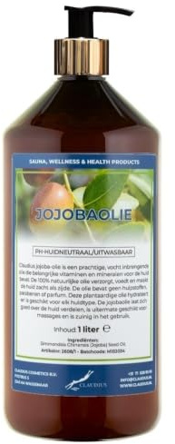 Jojobaöl 1 Liter mit goldener Pumpe - Bernsteinflasche - 100% natürlich - Bio und kalt gepresst (Bnstein)