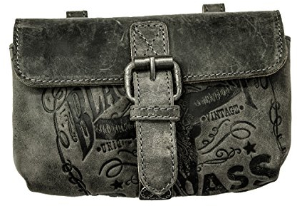 Jack's Inn 54 Kollektion Black Bourbon Hüfttasche - Rock Gürteltasche Echtleder schwarz