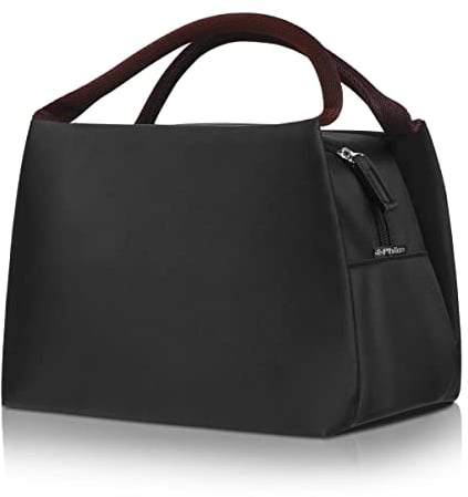 Philorn Lunch Tasche Lunchtasche Wasserdicht Leichte Picknicktasche Mittagessen Isoliertasche Thermotasche für Arbeit und Schule, Schwarz