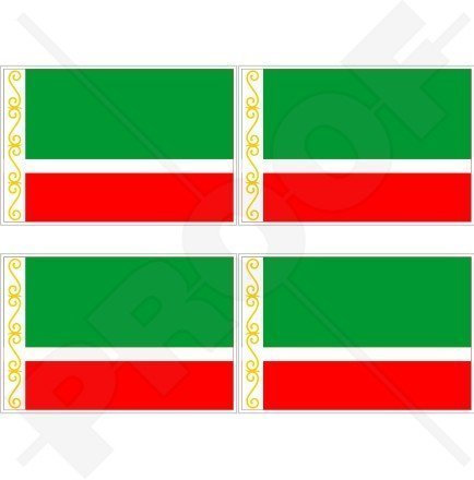 CHECHNYA Flagge der Tschetschenischen Republik Chechenskaya RUSSIA Ichkeria Russisch 50mm Auto & Motorrad Aufkleber, x4 Vinyl Stickers
