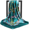 Foulard en soie pour femme - Grand carré Satin 90 cm - vert - 89 cm