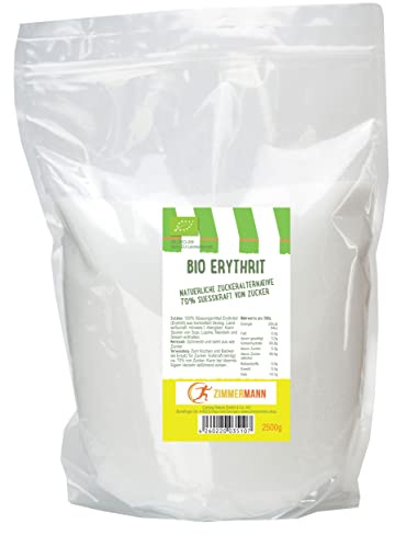 Bio Erythrit - Erythritol natürliche Zuckeralternative 2500g - von Zimmermann Sportnahrung