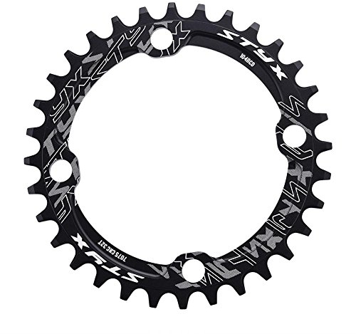 GOTOTOP Fahrrad Single Speed Kettenblatt Aluminiumlegierung 32/34/36/Pin BCD 104 Einzelkurbel Fahrradkettenring für Outdoor Radfahren