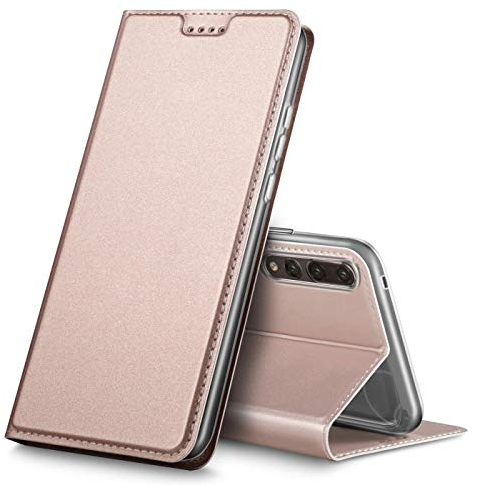 Verco Funda para Huawei P20 Pro PU Cuero Flip Folio Carcasa Soporte Plegable Ranuras para Tarjetas para teléfono móvil Huawei P20 Pro Cubierta, Rosa