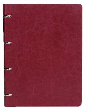 Aoory A4 Sechs Löcher lose Blatt Notizbuch rund Ringbuch PU Leder Notizblock Hardcover nachfüllbar Tagebuch 180 Blatt/360 Seiten Tagebuch Business dunkelbraun