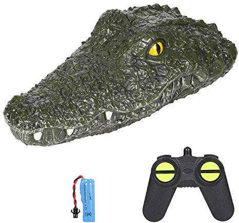 RC Boot Simulation Krokodilkopf Elektrisches Rennboot mit Batterie für Pools Streiche im Wasser 2.4G 2CH Vierwege-Fernbedienung Spoof Toys