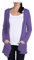 BODYWEAR LTD - Cardigan da donna casual a maniche lunghe aperto sul davanti leggero tinta unita top elegante confortevole versatile alla moda, Viola, 40-42