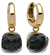 Qudo Firenze Creolen gold farben/Edelstahl beschichtet (smoke)