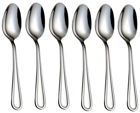 HISSF Teaspoons Stainless Steel 18/0 Tea Spoons 6 Pcs, 6.29 Inches