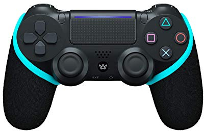 SMART GRIP Funda para mando – compatible con PS4 – el último mando antisudor y actualización antideslizante, lavable (negro/turquesa)