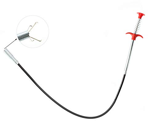 LERANXIN Abflussreiniger Spirale 60cm | Krallengreifer mit Federgriff für Toilette, Waschbecken & Abwasserkanäle (12mm Blende)