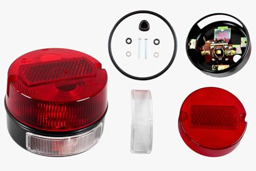 BISOMO Rücklicht Bremsschlussleuchte rot mit Kennzeichenbeleuchtung Ø 100 mm Simson S50 S51 SR50 SR 80 KR51 ETZ MZ TS