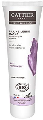 Cattier Paris Lila Heilerde Maske - Für alle Hauttypen geeignet - Mit lila Heilerde und Bio-Aloe Vera - 100ml