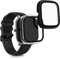kwmobile 2X Cover kompatibel mit Huami Amazfit GTS 2 Mini Hülle - Fullbody Fitnesstracker Case Set aus Glas - Schwarz Transparent