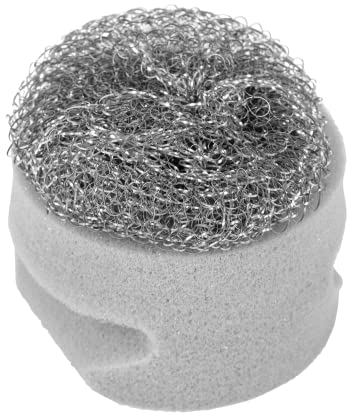 Fairy Platinum Easy Grip Dual Sponge with Stainless Steel Wool Scourer, Pack of 2, Grey One Size 518945