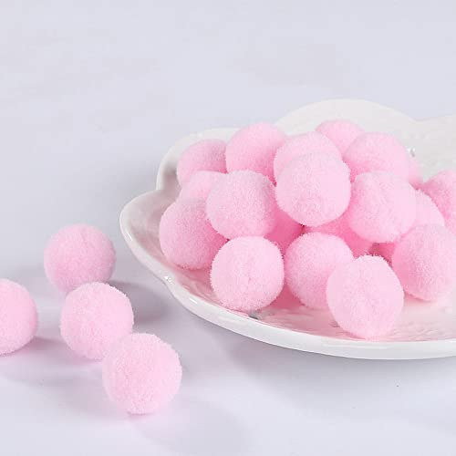 100 Stück Pompons, flauschig, sortiert, für Bastelarbeiten, Dekorationen, 3 cm, Rosa