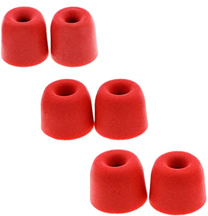 Be In Your Mind 3 Pairs of Memory Foam Ear Tips Earphone Buds Noise Isolation 3.0mm Earbuds Eartips Replacement Compatible with TIN HiFi T2 Pro 3 Sizes S/M/L Red