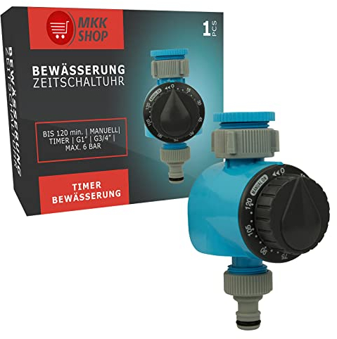 Bewässerungsuhr Wasserzeitschaltuhr Gartenschlauch 1 3/4 manuell 120 Minuten