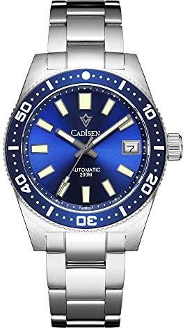 CADISEN Automatik Uhr Herren Mit Gangreserve Mechanische Wasserdicht NH35 Uhren männer (8207 blau)