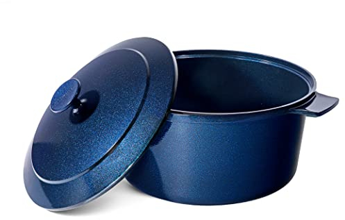 GRANITESTONE Olla ligera para horno holandés con tapa, olla antiadherente para horno holandés de 6,5 cuartos de galón, olla esmaltada 10 en 1 y horno holandés para hornear pan, horno de estufa