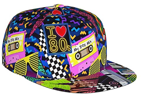 Mode 80er 90er Jahre verstellbare Snapback-Mütze für Männer und Frauen, Sonnenkappe, Hip-Hop-Kappe, Baseballkappe, Flache Krempe