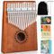 17 Schlüssel Kalimba Instrument Tragbares Daumenklavier für Kinder Erwachsene Mahagoni Marimba mit Songbook