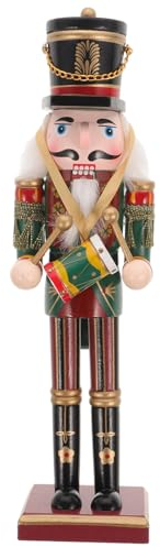 Warmhm Nutcracker Countdown Calendar Wooden Christmas King Nutcracker Advent Calendar Countdown to Christmas Wood Nutcracker Ornament Christmas Party Decor (30CM)