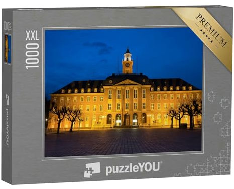 Puzzle 1000 Teile XXL „Rathaus von Herne bei Nacht, Deutschland“