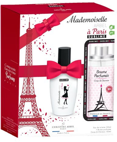 Christine Arbel Mademoiselle Arbel à Paris Sublime Coffret Eau de toilette 100ml & Brume parfumée Fabriqué en France