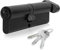 XFORT Matt Black Euro Cylinder Lock 50/40T (90mm), Door Barrel Lock with 3 Keys, Anti-Bump and Anti-Drill Door Lock
