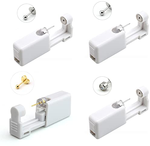 LYITZW 4 Piezas Pistolas Desechables para Piercing de Oreja, Pistolas de Perforación sin Dolor Práctico Portátil Kit de Piercings para Niñas, Niños, Mujeres, Hombres