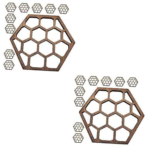 PRETYZOOM 20stücke Teiliges Holzuntersetzer Für Getränke Multifunktionale Tischmatten Im Bienenwaben-Design Handgefertigte rutschfeste Und Hitzebeständige Für Tassen Und Gläser